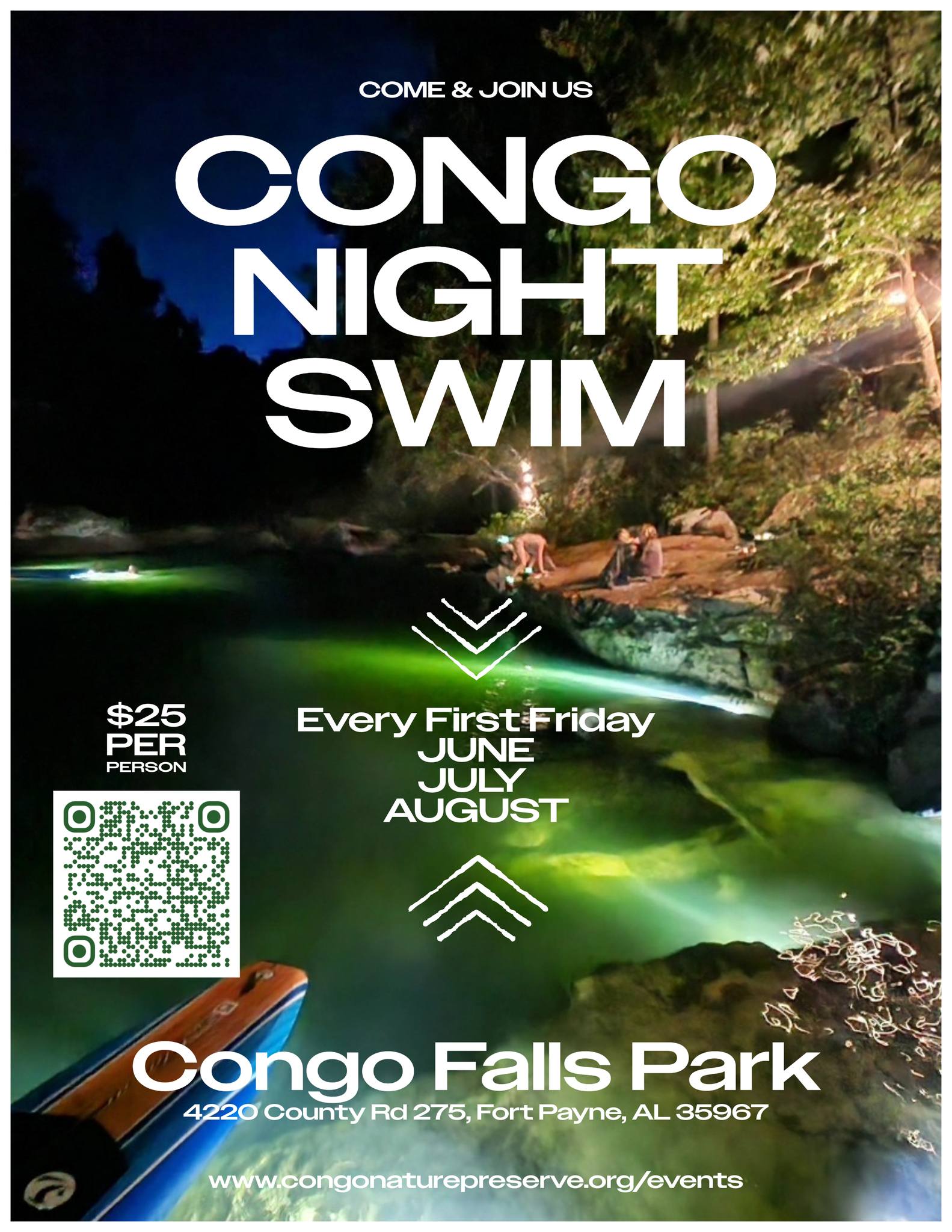 Congo Falls Night Swim