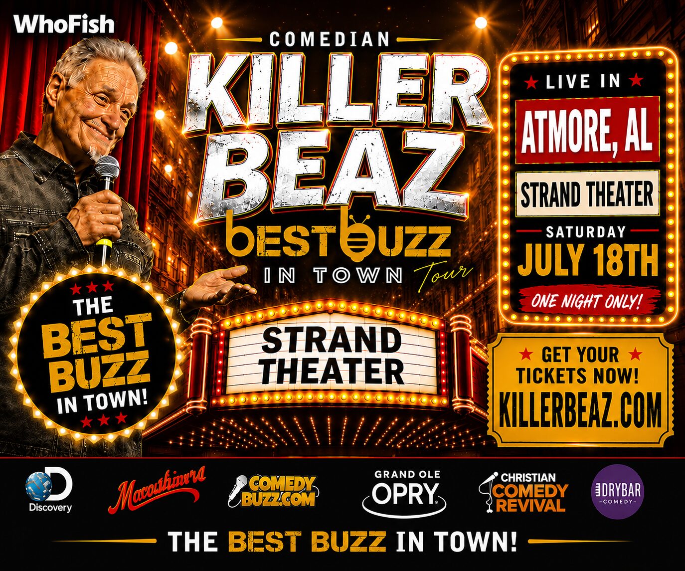 Comedian Killer Beaz At Atmore’s Historic Strand Theater