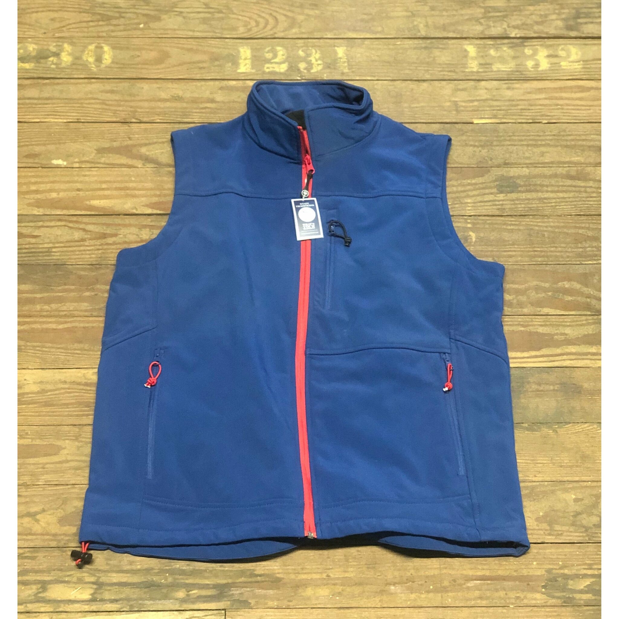 Soft Shell Vest Navy with Red Trim