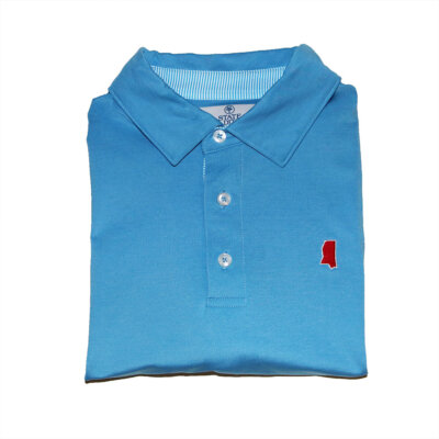 Mississippi Oxford Gameday Signature Polo Light Blue