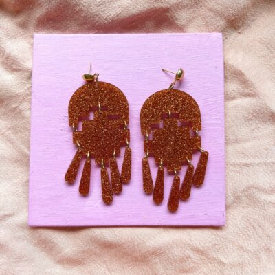 Orange Glitter Statement