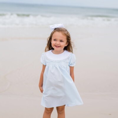 Bless Your Heart Smocked Blue Dress