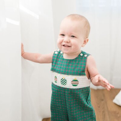 Christmas Ornament Smocked Boys Longall