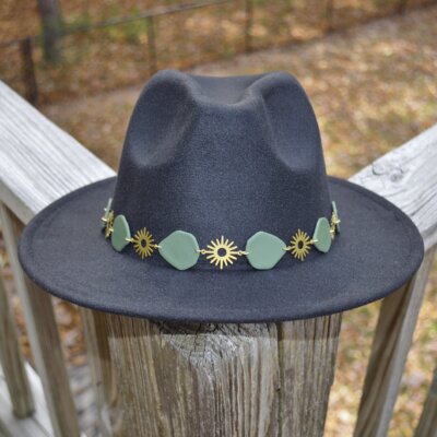 Gold & Green Hat Band