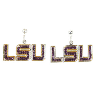 LSU Crystal Logo Earrings