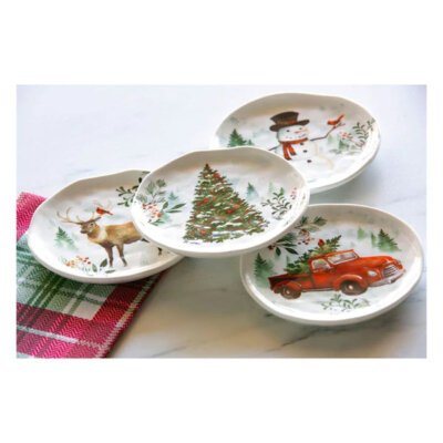 Appetizer Plate, Christmas Heritage, Set of 4