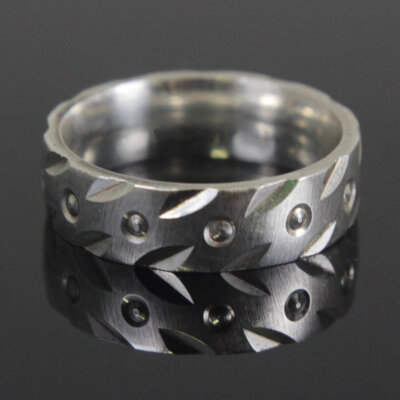 Sterling Silver Ring Brushed Silver Size 7