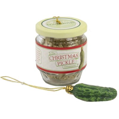 Christmas Pickle Ornament in Glass Jar