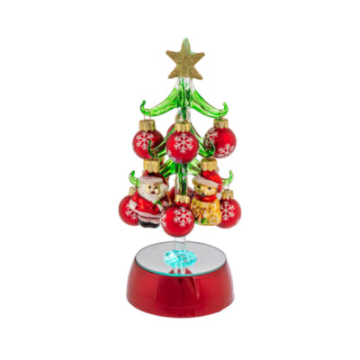 Light Up Christmas Tree with Ornament-Santa & Yellow Bear