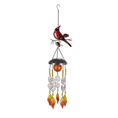 Solar Metallic Cardinal Windchime