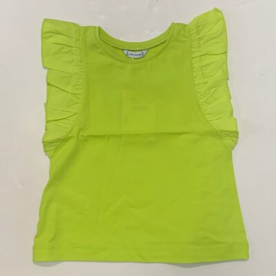 Lime Ruffle Sleeve Top