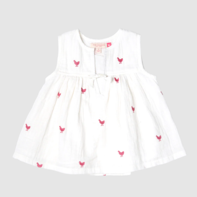 Girls Jade Top - Pink Chickens
