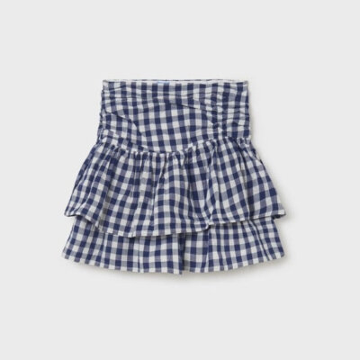Indgo Vichy Print Cotton Skirt