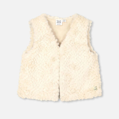 Off White Faux Fur Vest
