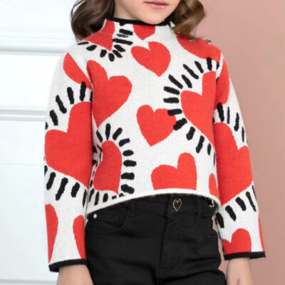 Poppy Heart Sweater