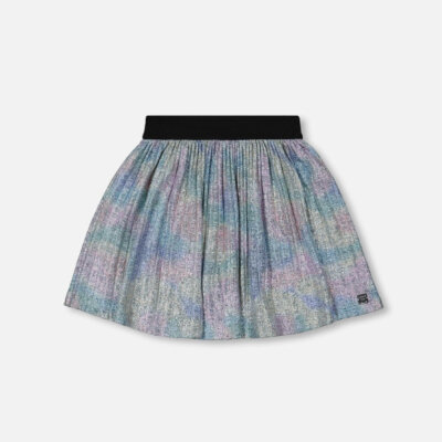 Silver Metallic Print Skirt