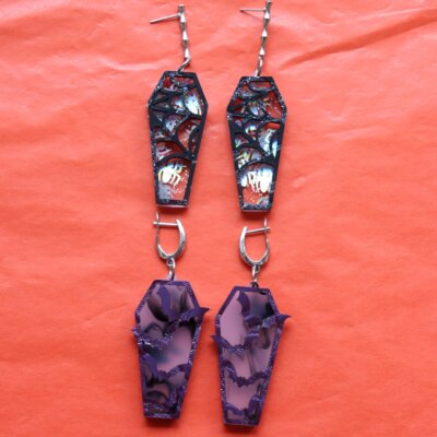 "Laughing 'til I'm Coffin" Earrings