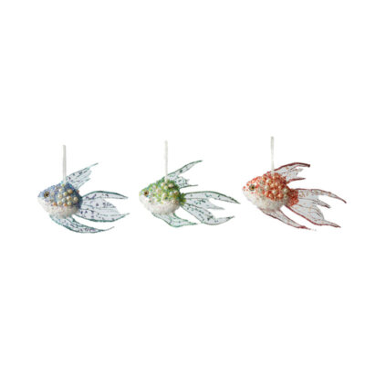 Beaded Fish Ornament, 3 choices