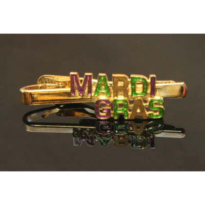Tie Clip Mardi Gras Script