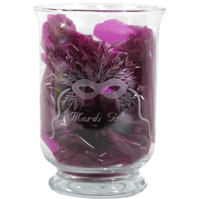 Mardi Gras Etched Glass