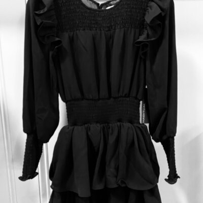 Habitual Black Smocked Waist Dress