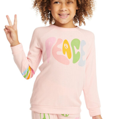 Pink Peace Raglan Pullover