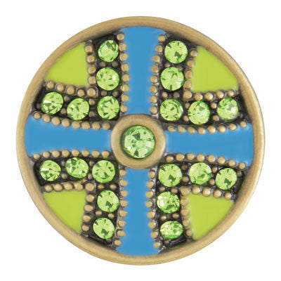 Ginger Snaps Flutter- Green & Turquoise Antique Brass