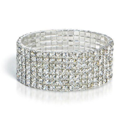 Rhinestone Bracelet Stretch 7 row