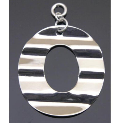 Circle Wavy Pendant Sterling Silver