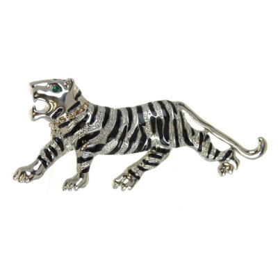 Tiger Pin/Pendant Black Stripes