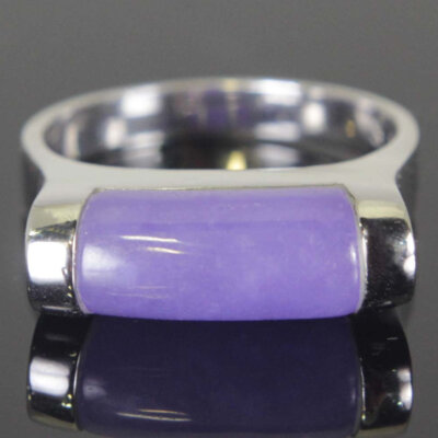Sterling Silver Jade Ring Size 9