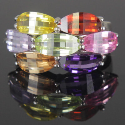 Sterling Silver Multi Zirconia Ring Size 8.5