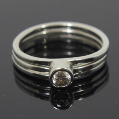 Sterling Silver Ring Within a Ring Size 8
