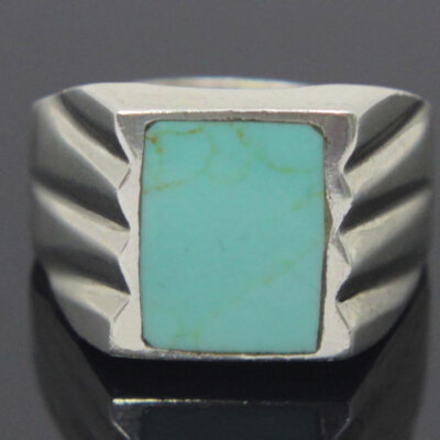 Sterling Silver Turquoise Ring Size 11.5