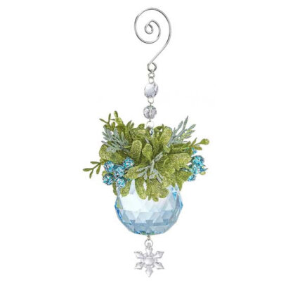 Kissing Krystals Winter Ice Mistletoe Ornament
