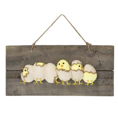 Burlap Chicks Wall Decor
