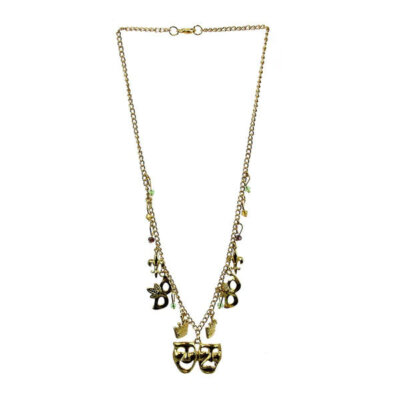 Mardi Gras Gold Charm Necklace