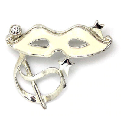 Mask on a Stick Pin, Silver