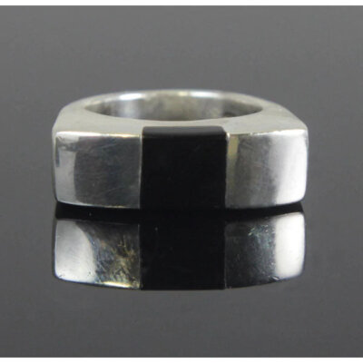 Sterling Silver Onyx Ring Size 6.5