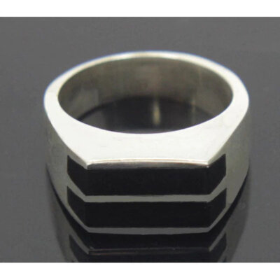 Sterling Silver Onyx Ring Size 9.5