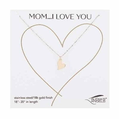 Gold Heart Necklace for Mom