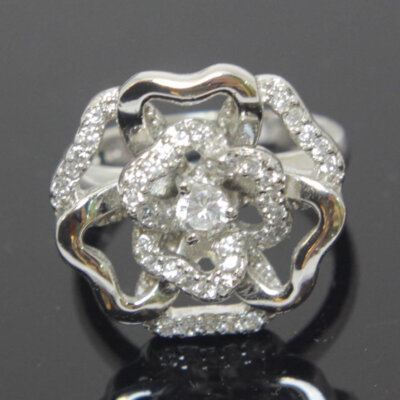 Sterling Silver Ring Flower Size 6.5