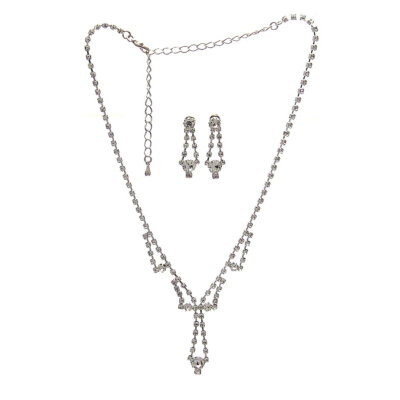 Rhinestone Necklace & Earrings