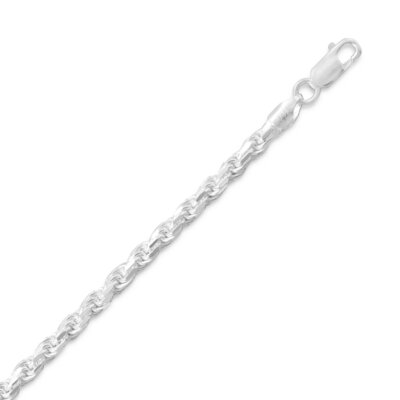 Sterling Silver Diamond Cut Rope Chain