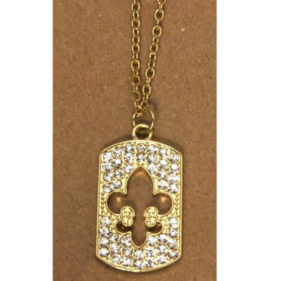 Fleur De Lis Necklace Dog Tag
