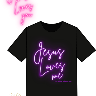 Jesus Loves Me Purple Neon Tee Youth