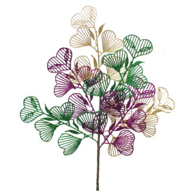 Mardi Gras "Heart" Gingko Branch 31.5"