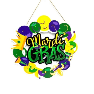 Mardi Gras Wreath/Wall Hanging, 18"