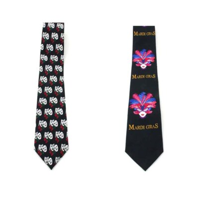 Mardi Gras Tie Lady w/Mask Black