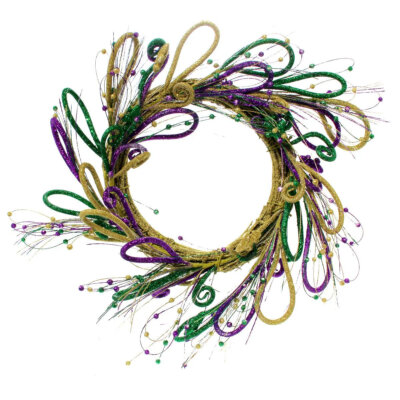 Mardi Gras Half Loop Wreath, 24